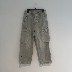 Zara Washed Green Cargo Pants Size Small Like New